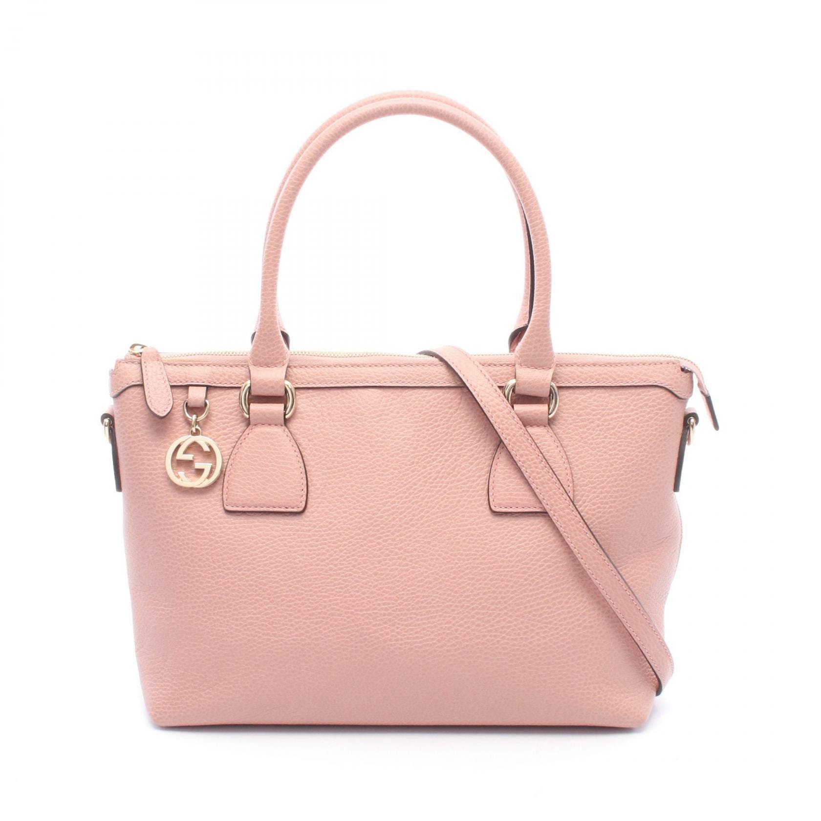 グッチ GUCCI インターロッキングG 2WAY ハンドバッグ バッグ レザー レディース ピンク系 449659 【中古】