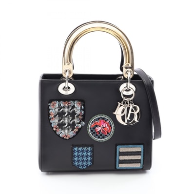 ディオール Dior LADY DIOR レディディオール 2WAY ハンドバッグ バッグ レザー レディース ブラック系 【中古】