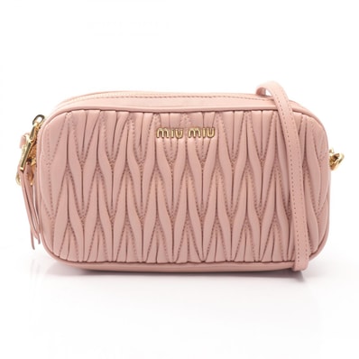 ミュウ ミュウ Miu Miu MATELASSE マテラッセ ショルダーバッグ バッグ レザー レディース ピンク系 【中古】