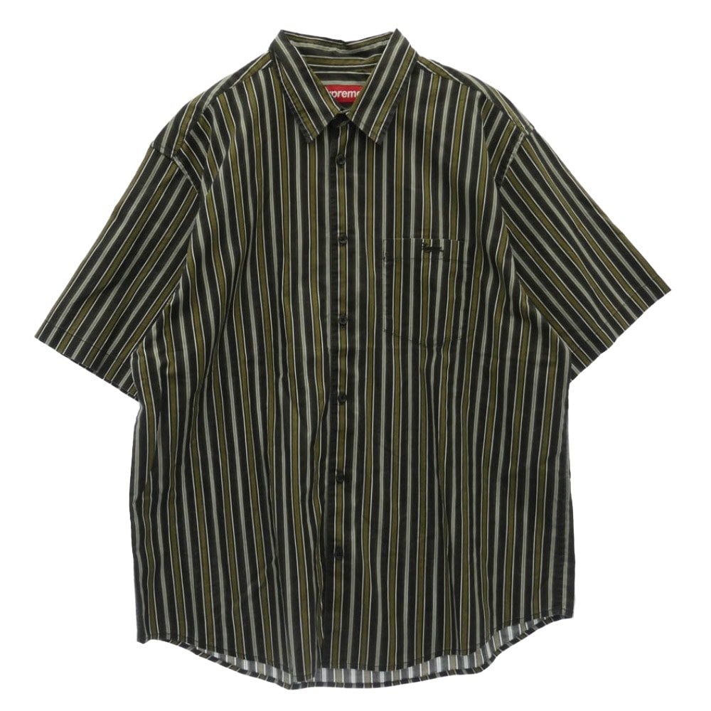 Supreme シュプリーム 24SS Loose Fit Multi Stripe S/S Shirt ルーズ フィット マルチ ストライプ 半袖 シャツ マルチカラー系 L【中古】