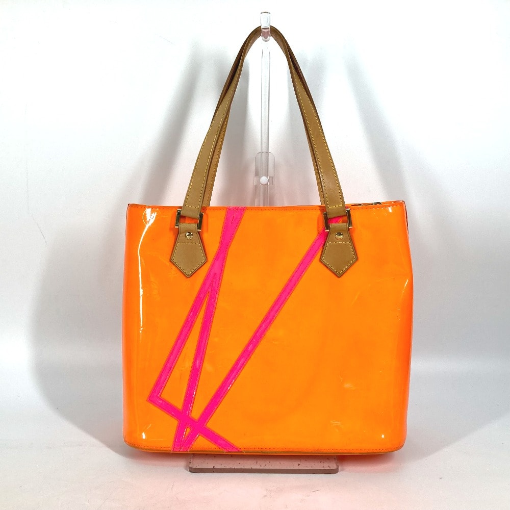 ルイヴィトン LOUIS VUITTON ヒューストン M91935 モノグラムヴェルニフルオ 2002年クリスマス限定 カバン トートバッグ ショルダーバッグ モノグラムヴェルニキャンバス オレンジ