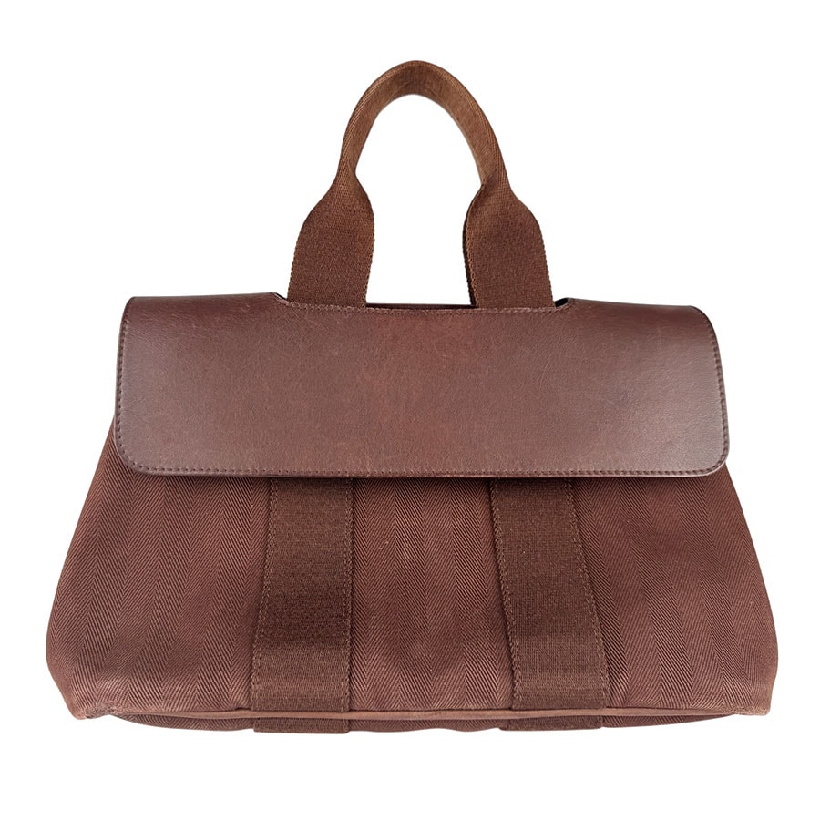 エルメス HERMES ハンドバッグ ヴァルパライソPM コットン/レザー ブラウン レディース【中古】 z8812