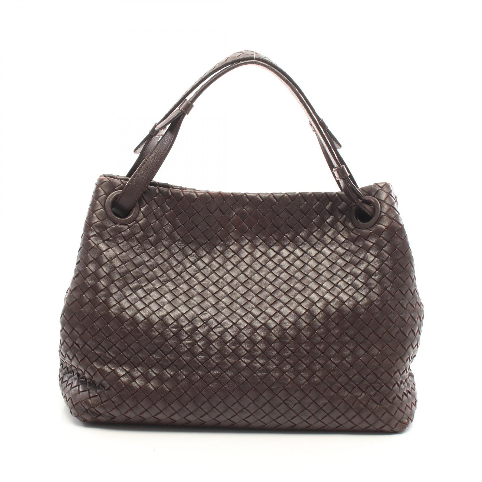 ボッテガヴェネタ BOTTEGA VENETA ガルダバッグ イントレチャート ハンドバッグ バッグ レザー レディース ブラウン系 179320 【中古】