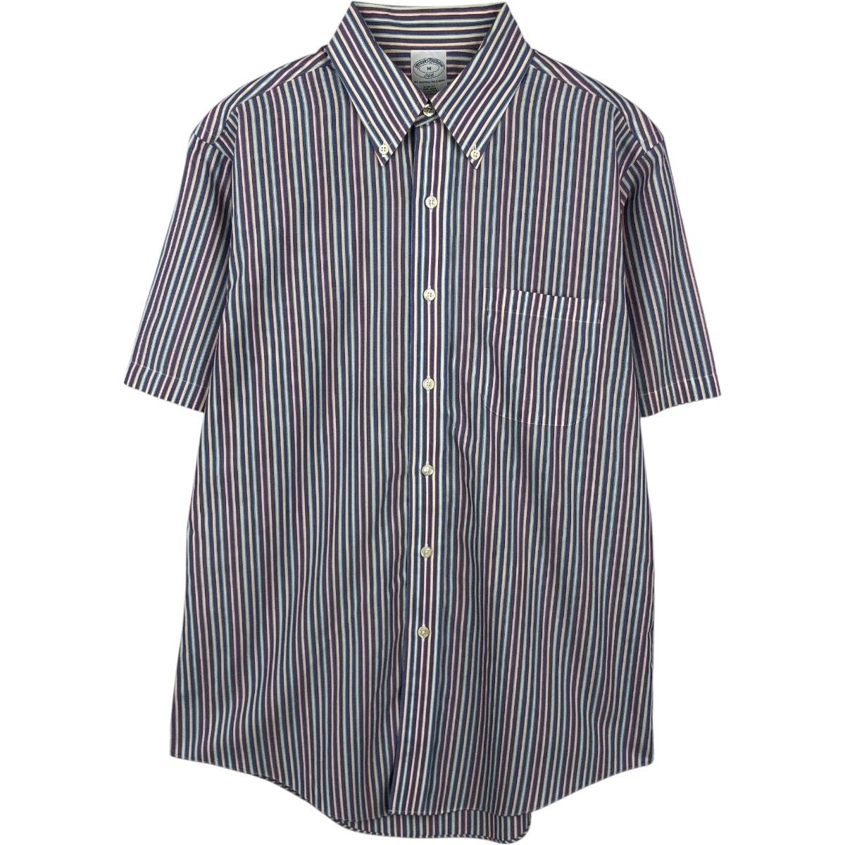 古着 ブルックスブラザーズ Brooks Brothers 346 半袖 ボタンダウン ストライプシャツ メンズM相当/eaa670681