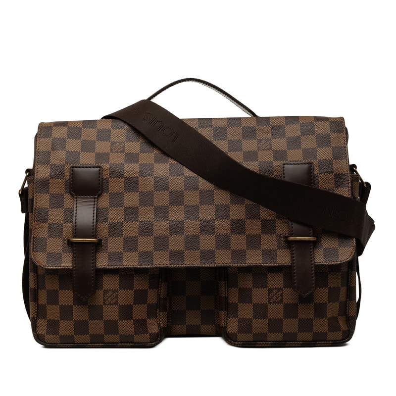 ルイ ヴィトン ダミエ ブロードウェイ ハンドバッグ ショルダーバッグ 2WAY N42270 ブラウン PVC レザー メンズ LOUIS VUITTON 中古