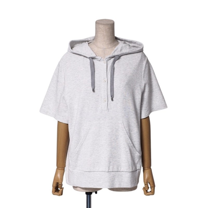 ■美品■MAX MARA マックスマーラ パーカー サイズM LEISURE 半袖 マフポケット プルオーバー ブランド古着【中古】20241204/RA2188