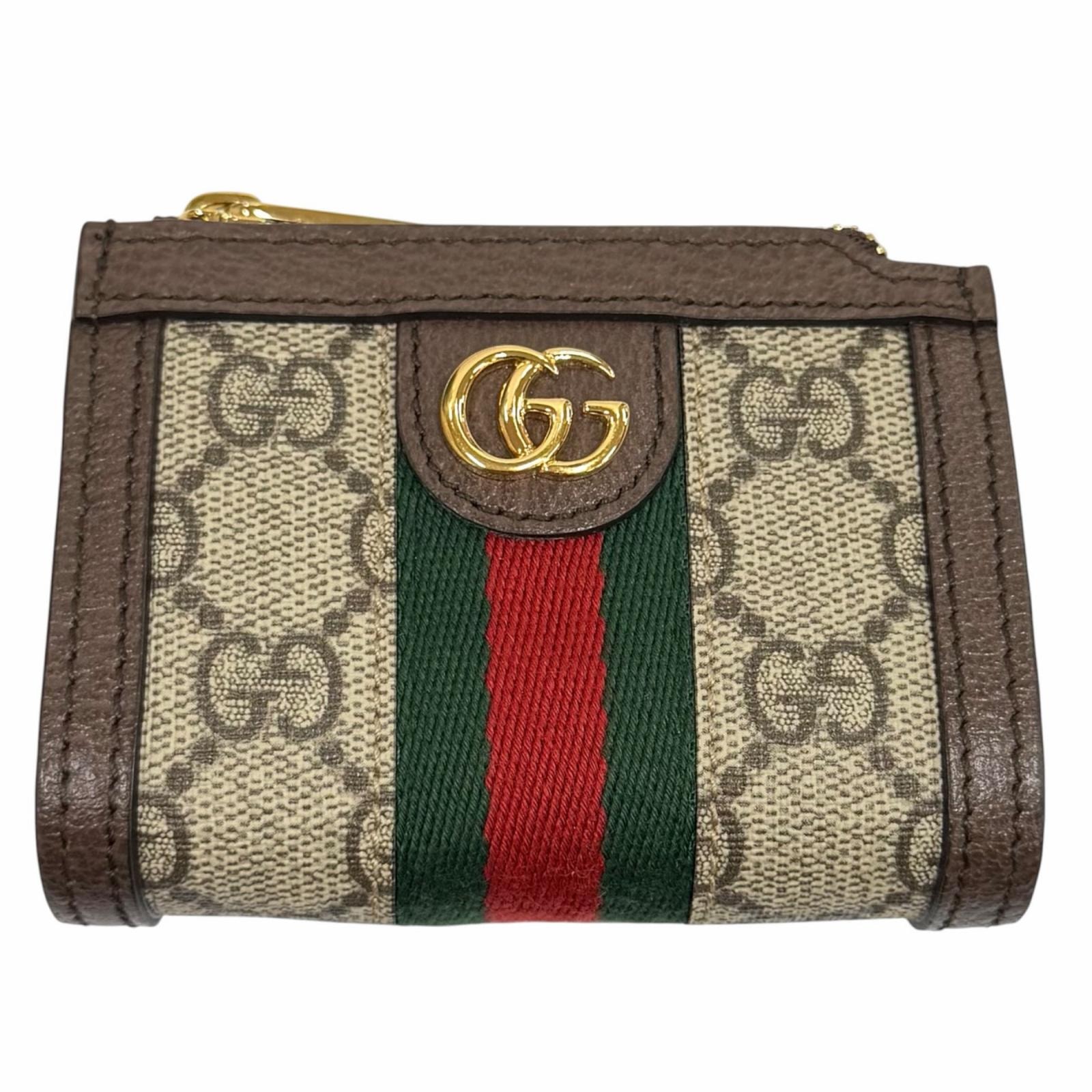 極美品 グッチ コインケース ベージュ レディース 699530