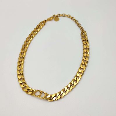 【美品】クリスチャンディオール アイコン CDチェーンネックレス ゴールド