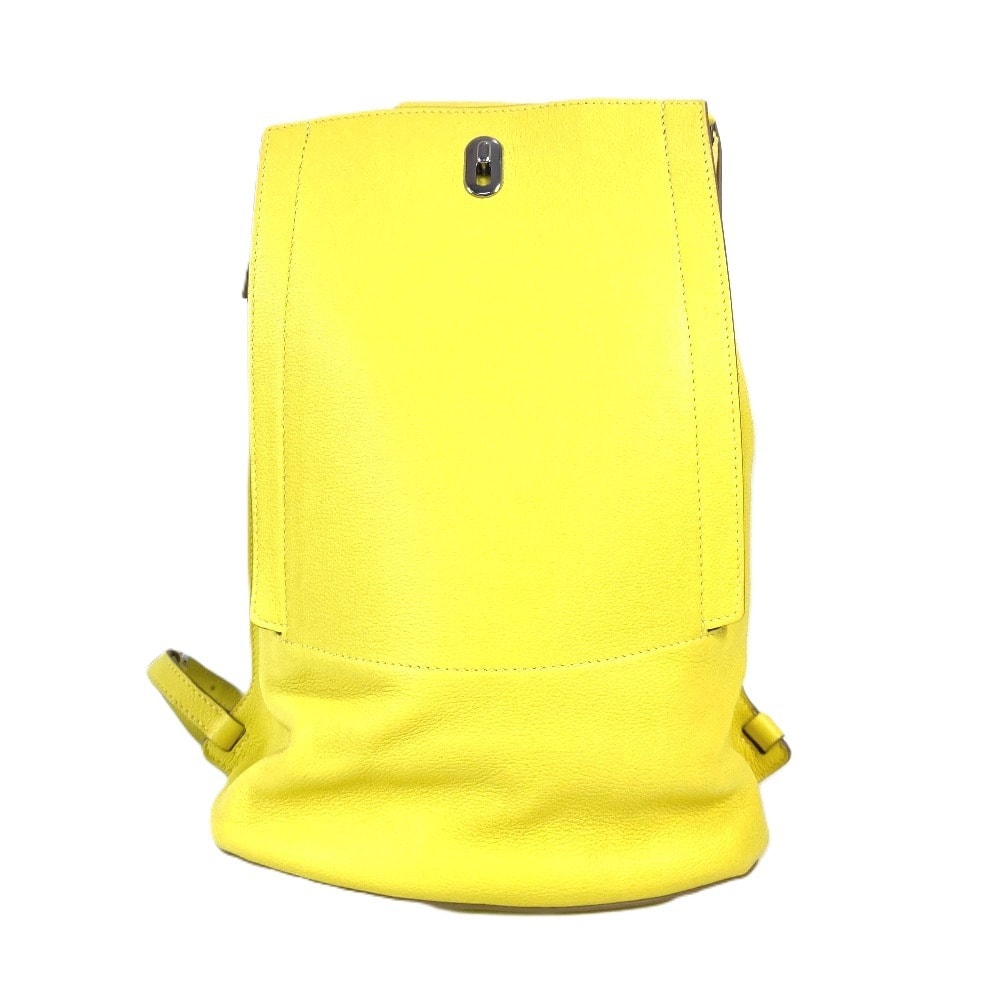 エルメス HERMES サックアド GR24 バックパック カバン リュックサック レザー A刻 イエロー 新品同様
