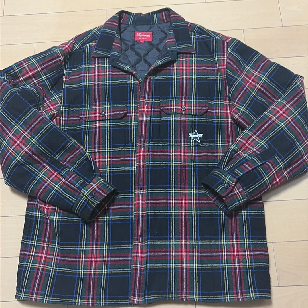 Supreme Quilted Plaid Flannel Shirt "Black"
