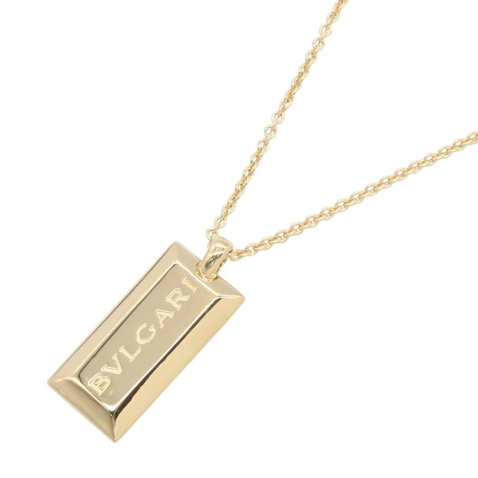 ブルガリ BVLGARI インゴット ロゴ ネックレス ネックレス ジュエリー K18(イエローゴールド) メンズ レディース ゴールド系 【中古】
