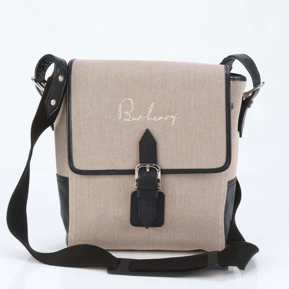 ■美品 バーバリー ショルダーバッグ レザー×キャンバス