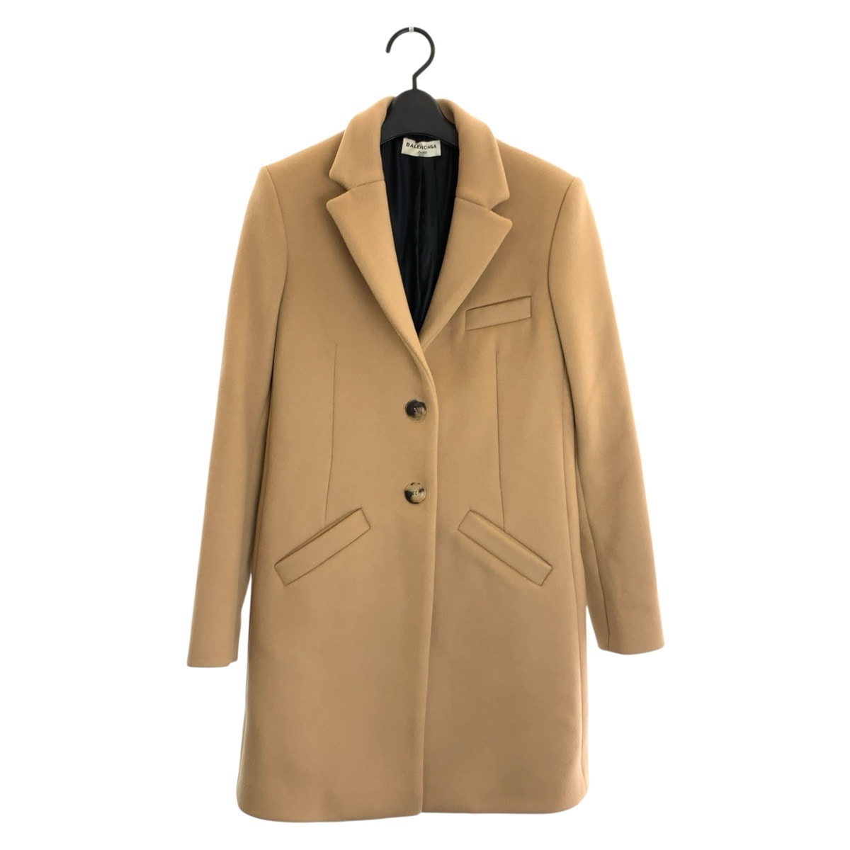 美品 BALENCIAGA バレンシアガ サイズ38 ベージュ ウール アセテート/ レーヨン/ コート チェスターコート 604168 【中古】