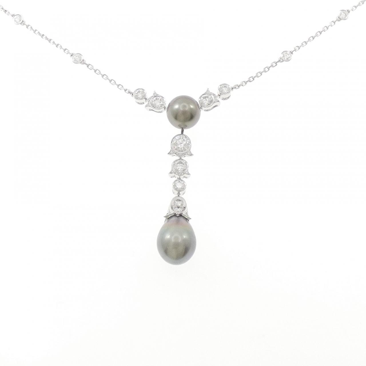 カルティエ ドリューン 黒蝶パール ネックレス F VVS2 EXT