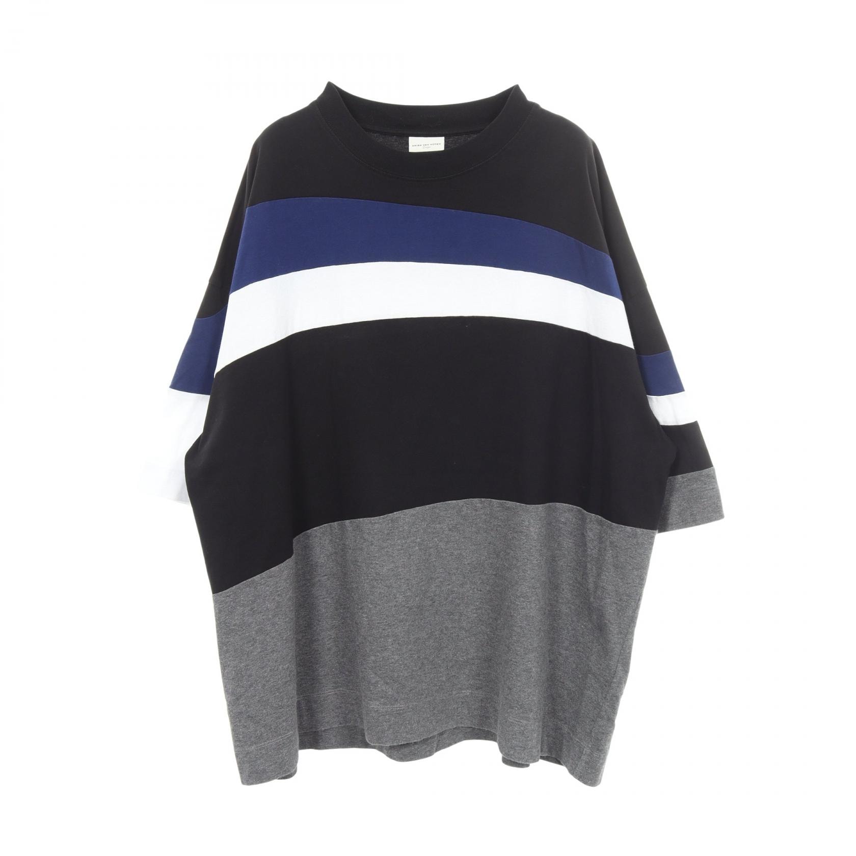 ドリスヴァンノッテン DRIES VAN NOTEN 切替 クルーネック 半袖Tシャツ 衣料品 トップス コットン メンズ ブラック系 / マルチカラー 1157-343-1373 【中古】