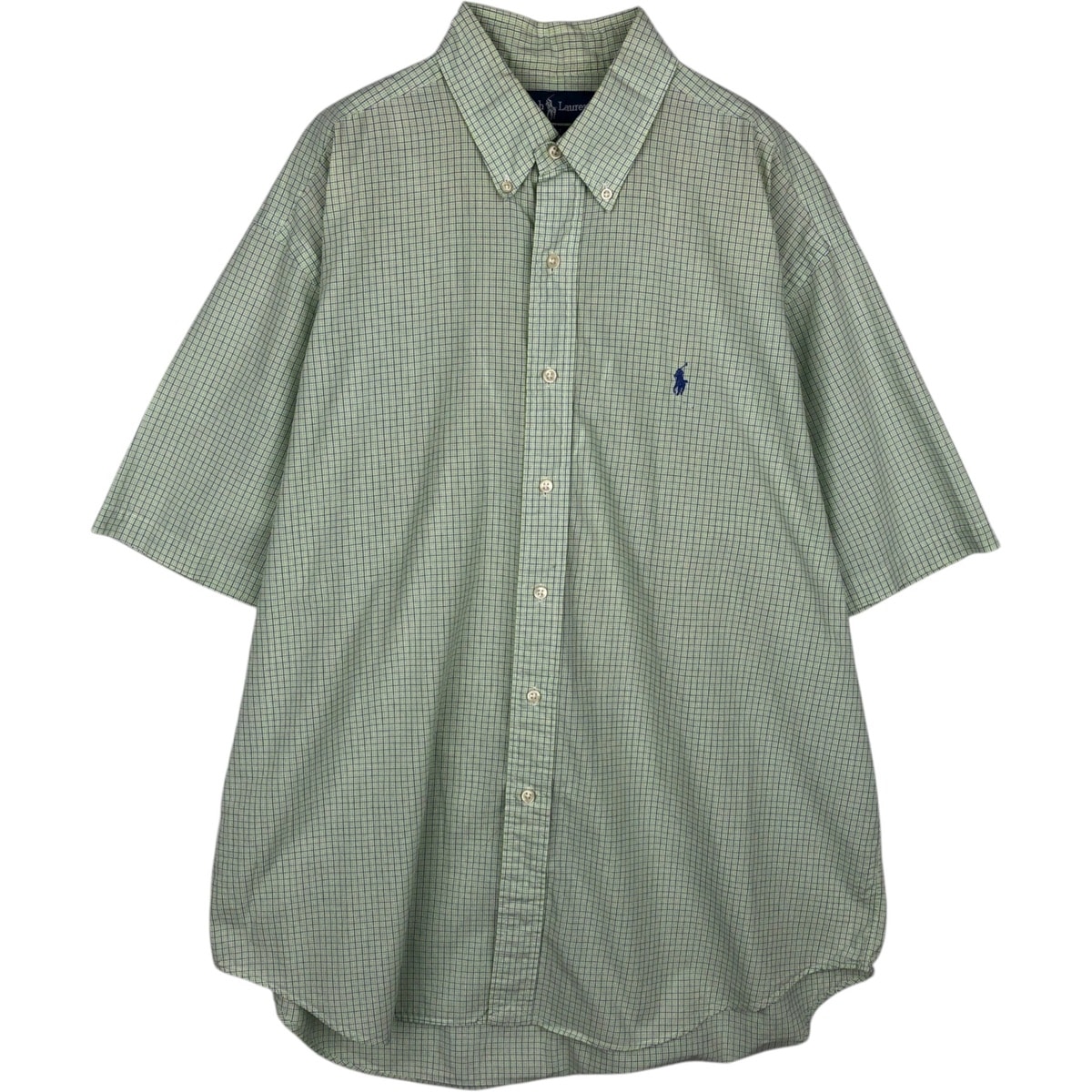 古着 ラルフローレン Ralph Lauren BLAKE 半袖 ボタンダウン チェックシャツ メンズL相当/eaa495220