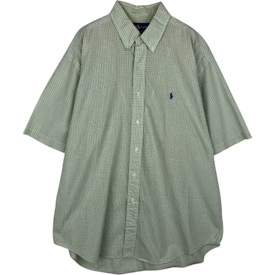 古着 ラルフローレン Ralph Lauren BLAKE 半袖 ボタンダウン チェックシャツ メンズL相当/eaa495220