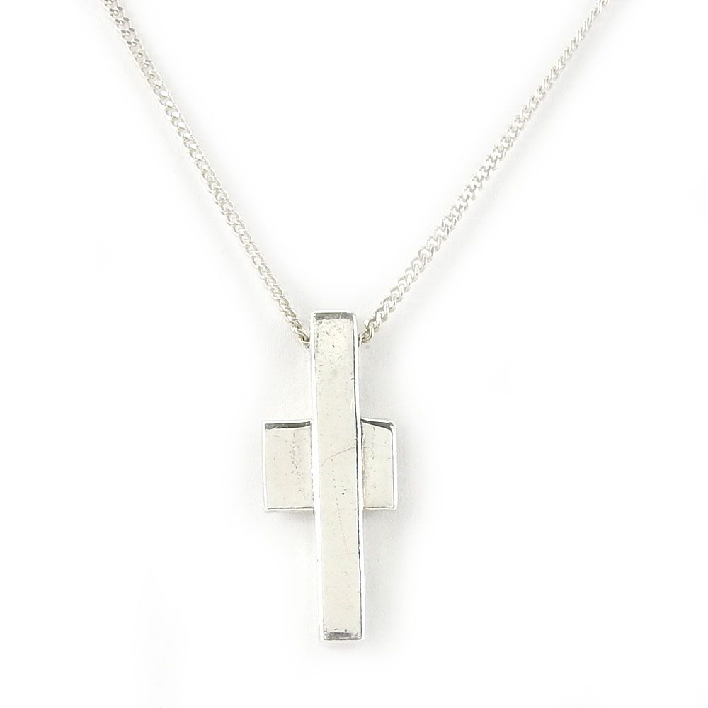 【中古】 グッチ ネックレス シルバー925 約7.6g シルバー シルバー クロス アクセサリー レディース メンズ GUCCI