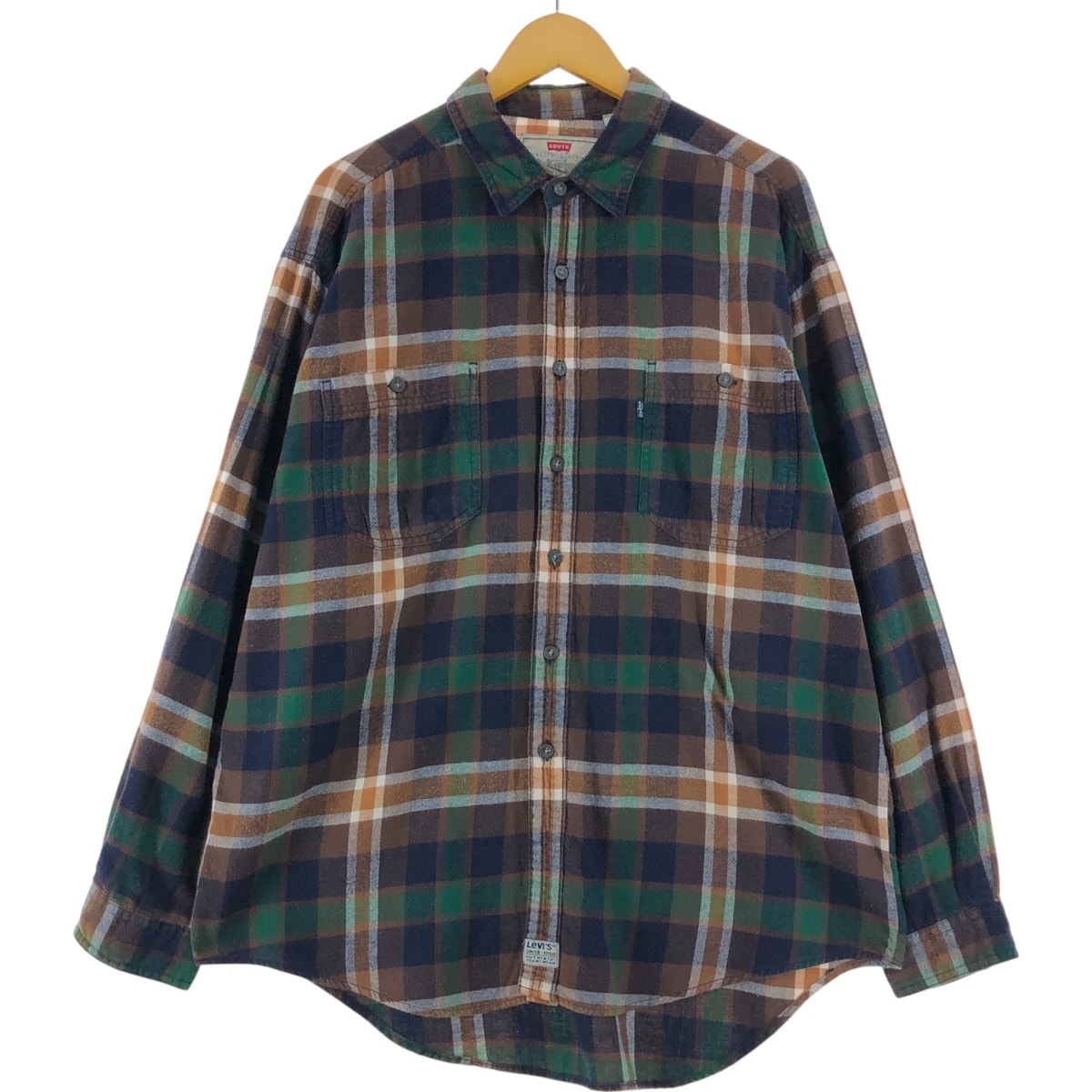 古着 90年代 リーバイス Levi's 長袖 ライトネルチェックシャツ メンズXL相当 ヴィンテージ/eaa531253