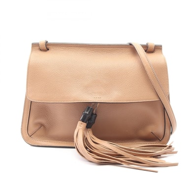 グッチ GUCCI バンブー デイリー ショルダーバッグ バッグ レザー レディース ベージュ系 370826 【中古】