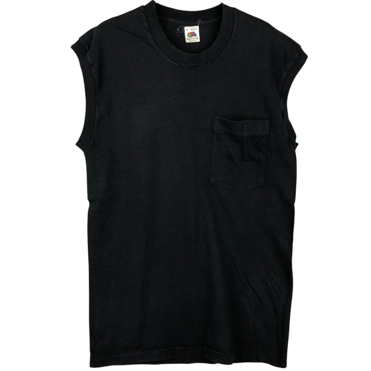 古着 90年代 フルーツオブザルーム FRUIT OF THE LOOM ノースリーブ 無地ポケットTシャツ USA製 メンズS相当 ヴィンテージ/eaa638545