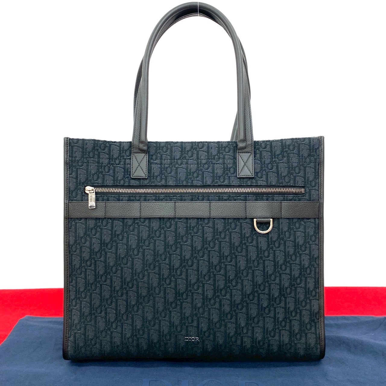 Christian Dior ディオール サファリ トートバッグ オブリーク キャンバス レザー トートバッグ ブラック
177-5