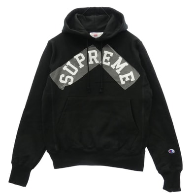 Supreme シュプリーム パーカー 25SS × Champion チャンピオン Hooded Sweatshirt フーデッド スウェットシャツ フーディー パーカー ブラック系 JPN M【新古品】【未使用】【中古】