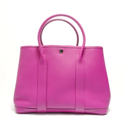 エルメス HERMES 2005年 I刻印 ガーデンパーティ ネゴンダ ローズパープル トートバッグ【中古】