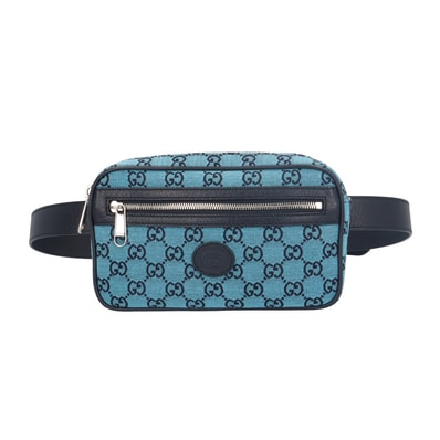 グッチ GGキャンパス ウエストバッグ GGキャンバス 658657 ブルー ユニセックス GUCCI 中古