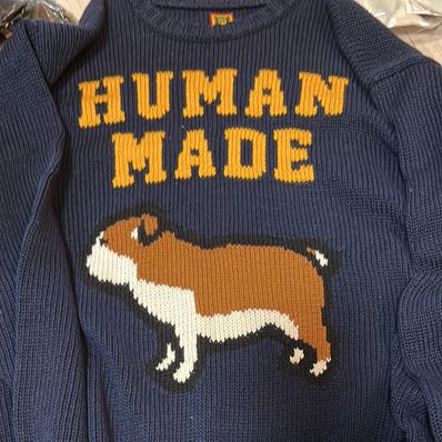 HUMAN MADE COTTON KNIT SWEATSHIRT "Navy"