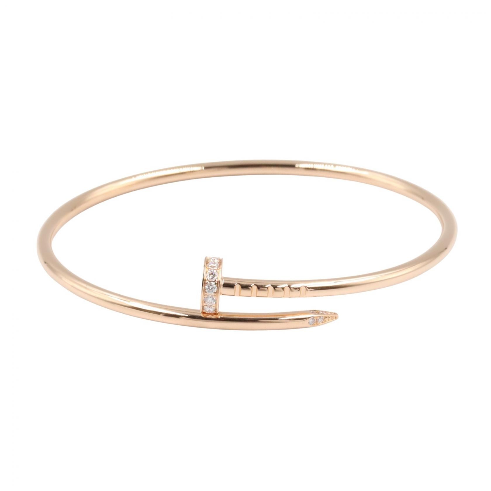 カルティエ CARTIER ジュストアンクル SM ダイヤ ブレスレット ブレスレット アクセサリー K18PG(ピンクゴールド) ダイヤモンド レディース ゴールド系 / クリア系 B6066117 【中古】