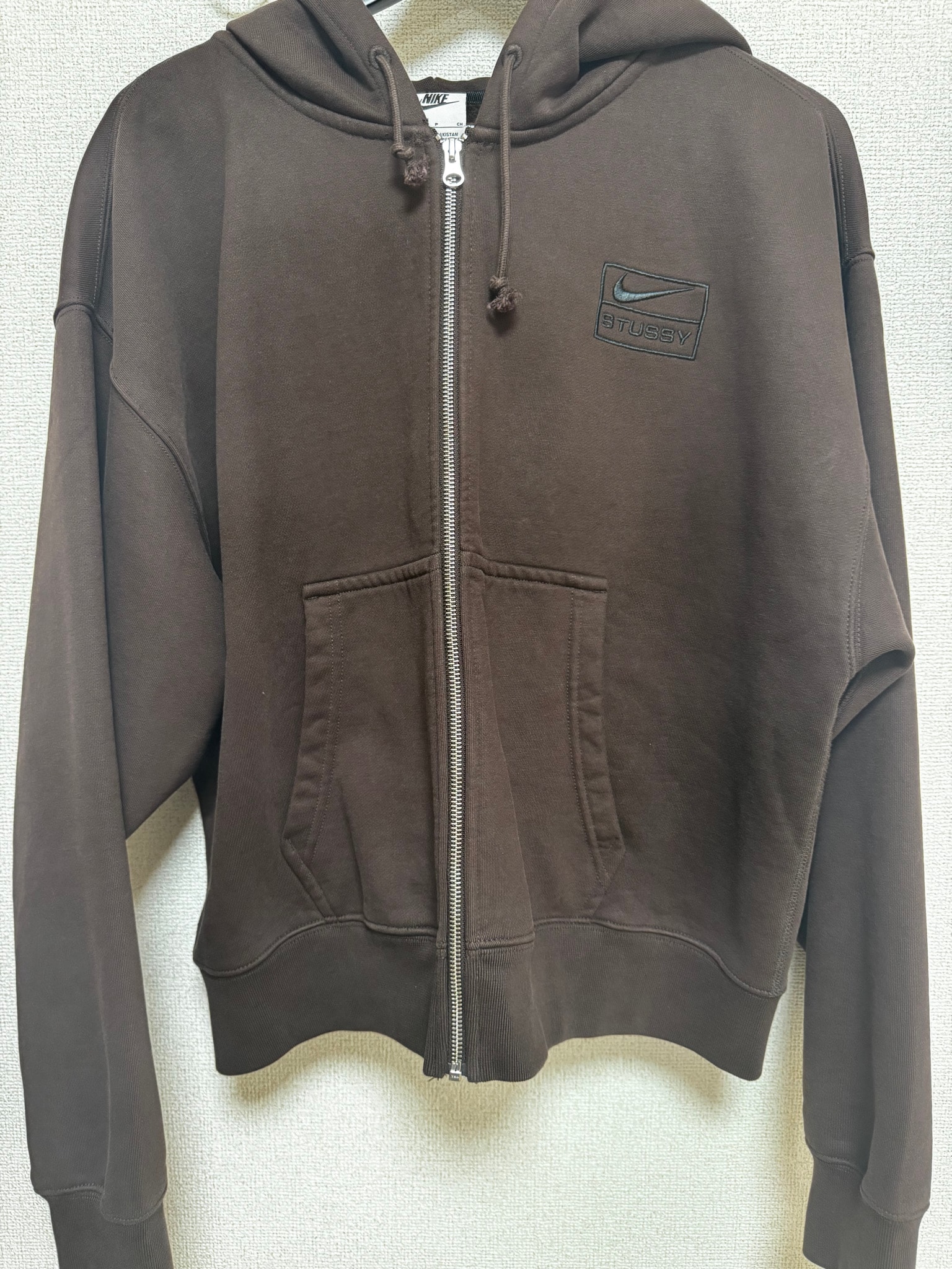 Stussy x Nike Stone Washed Fleece Zip Hoodie "Dark Cinder" (US Size) FJ9175-261