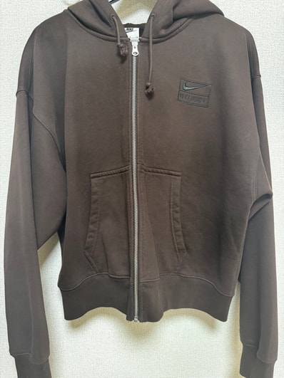 Stussy x Nike Stone Washed Fleece Zip Hoodie "Dark Cinder" (US Size) FJ9175-261