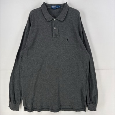 古着 ポロバイラルフローレン Polo by Ralph Lauren ポロシャツ ワンポイント ロゴ 刺繍 大きいサイズ ポロシャツ 2XL グレー メンズ