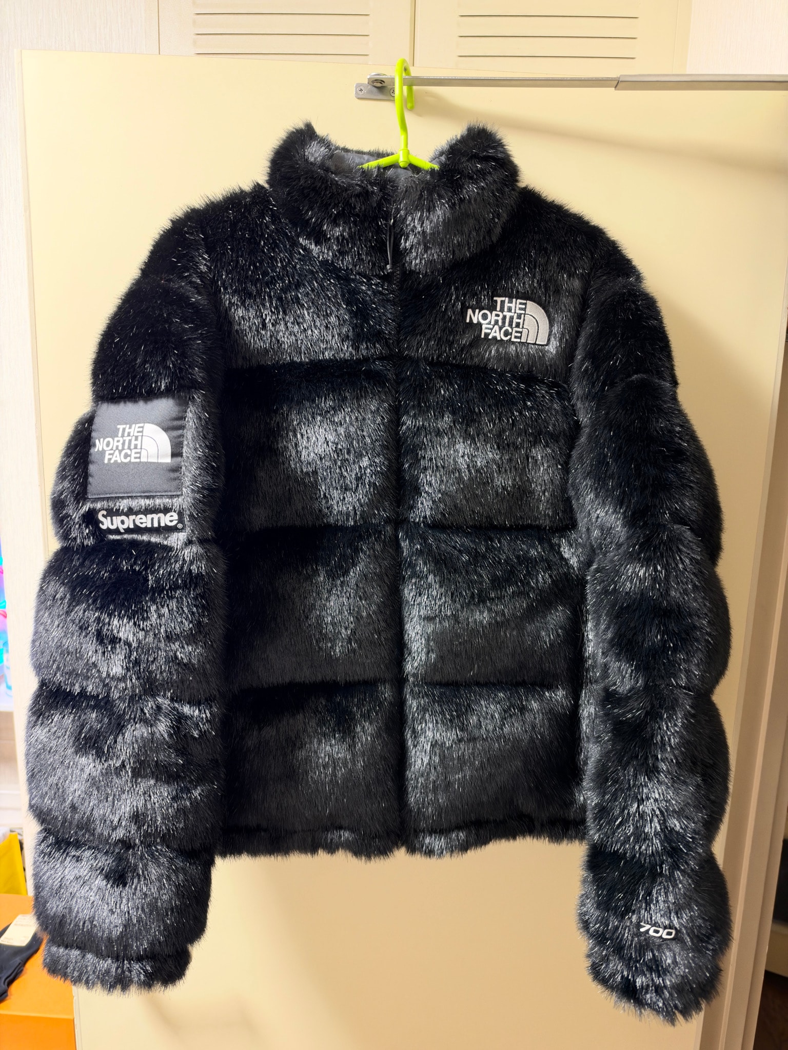 Supreme x The North Face Faux Fur Nuptse Jacket "Black"