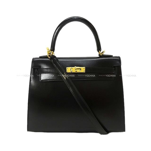 【恵比寿明治通り店】HERMES エルメス ショルダーバッグ ケリー25 外縫い 黒 (ブラック) ボックスカーフ ゴールド金具 K刻印 新品