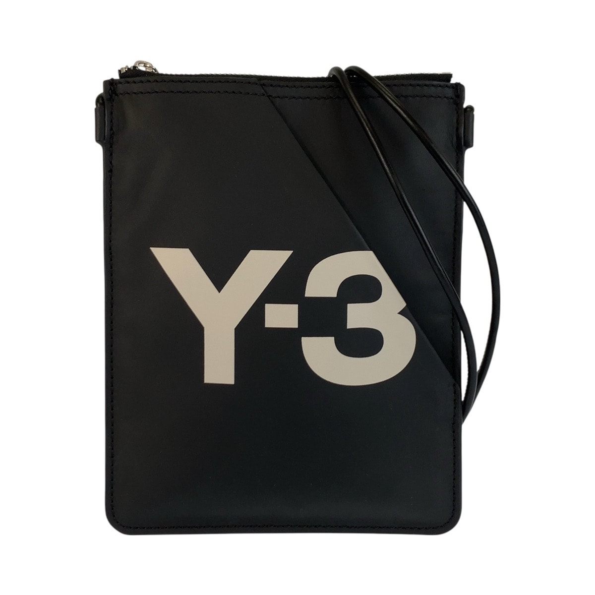美品 Y-3 ワイスリー Y-3 ブラック 黒 ホワイト レザー ショルダーバッグ ポシェット 600988 【中古】