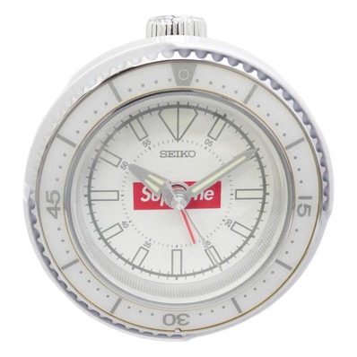 Supreme シュプリーム SEIKO セイコー 25SS × Seiko Mai Alarm Clock セイコー マイ アラーム クロック 目覚まし時計 ウォッチ ホワイト系 シルバー系 10.4×9.7×5.5cm【新古品】【未使用】【中古】
