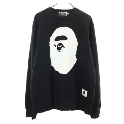 A BATHING APE アベイシングエイプ 長袖 スウェット トレーナー 2XL ブラック 裏起毛 ビッグサイズ