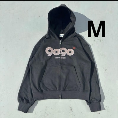 9090 OG Logo Assort zip hoddie Black Rhinestone