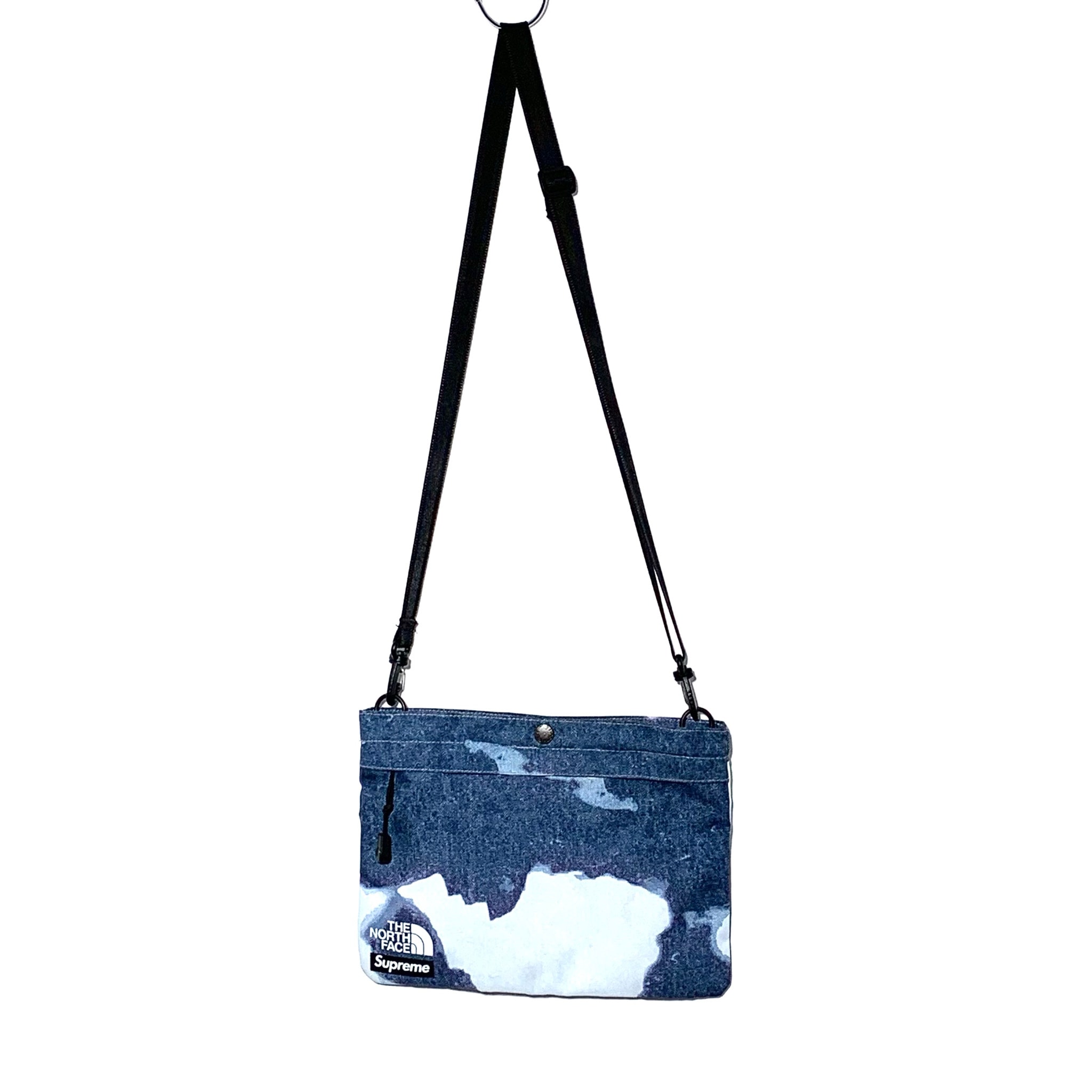 Supreme x The North Face Bleached Denim Print Shoulder Bag "Indigo"