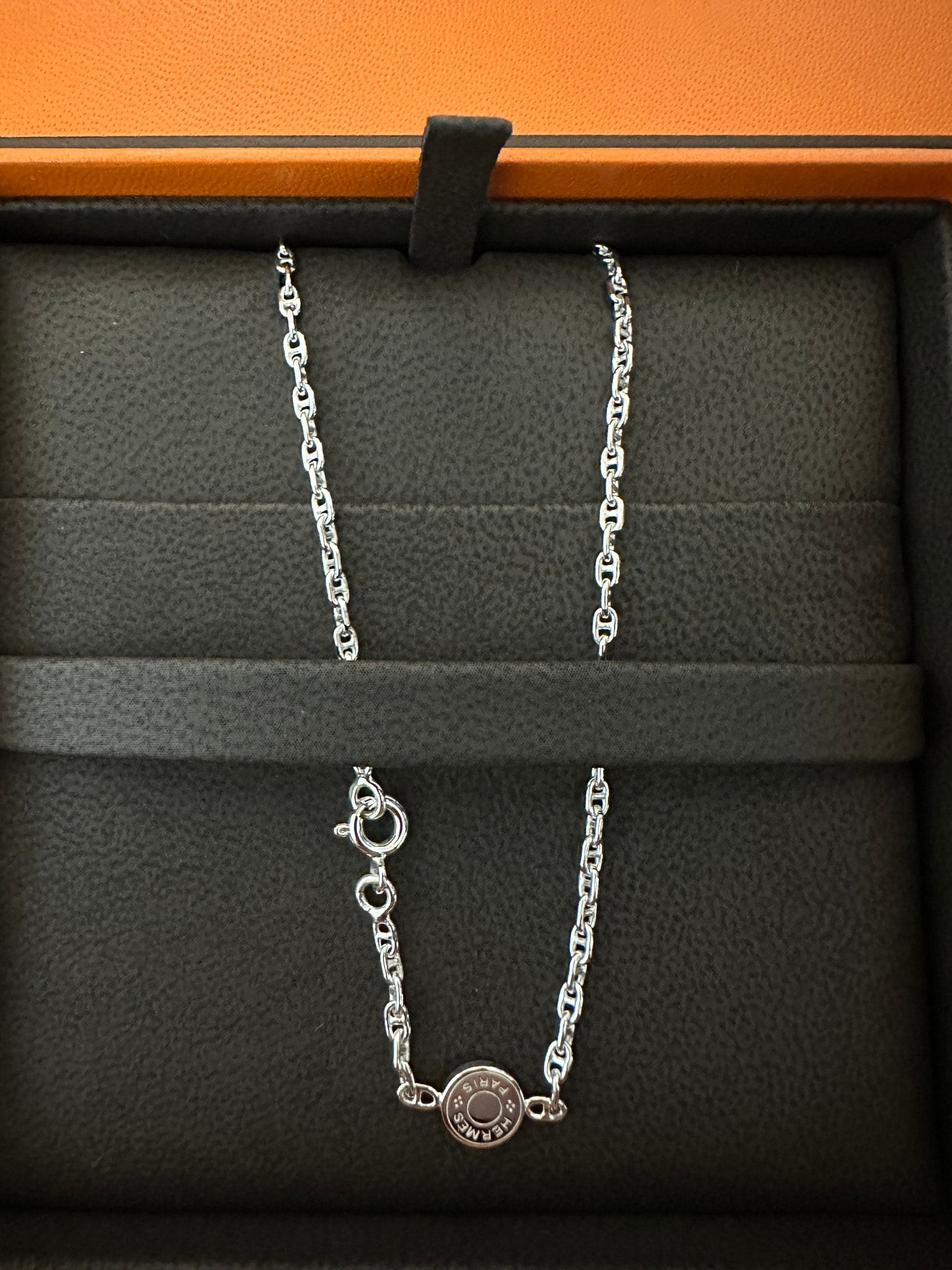 Hermes Mini Chaine d'Ancre Necklace 50cm "Silver"