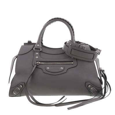 BALENCIAGA バレンシアガ ネオクラシック ハンドバッグ トートバッグ 638470 レザー グレー レディース【中古】