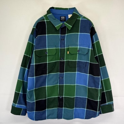 古着 リーバイス Levi's 長袖シャツ シャツJKT フリースライナー マルチカラー GOLD TAB S ブルー系 チェック メンズ