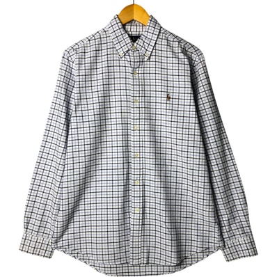 古着 ラルフローレン Ralph Lauren CLASSIC FIT クラシックフィット 長袖 ボタンダウンチェックシャツ メンズM相当/eaa575430