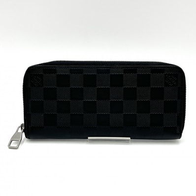 LOUIS VUITTON(ルイ・ヴィトン)ダミエ・アンフィニ ジッピーウォレット・ヴェルティカル ヴィンテージ 長財布 ブラック レザー ラウンドファスナー シルバー金具 メンズ【中古】
