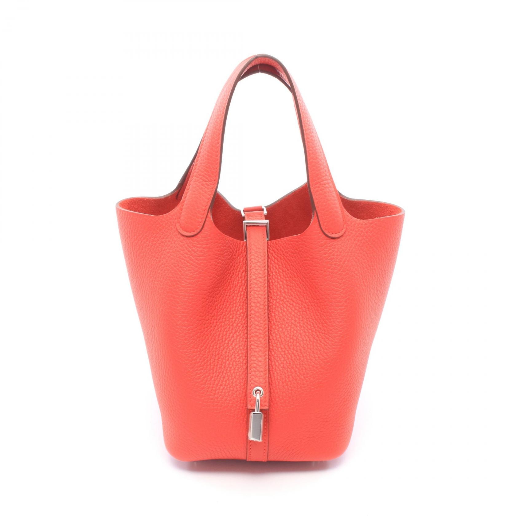 エルメス HERMES ピコタンロックPM ハンドバッグ バッグ レザー トリヨンクレマンス トリヨンクレマンス レディース レッド系 ルージュラデュー 【中古】
