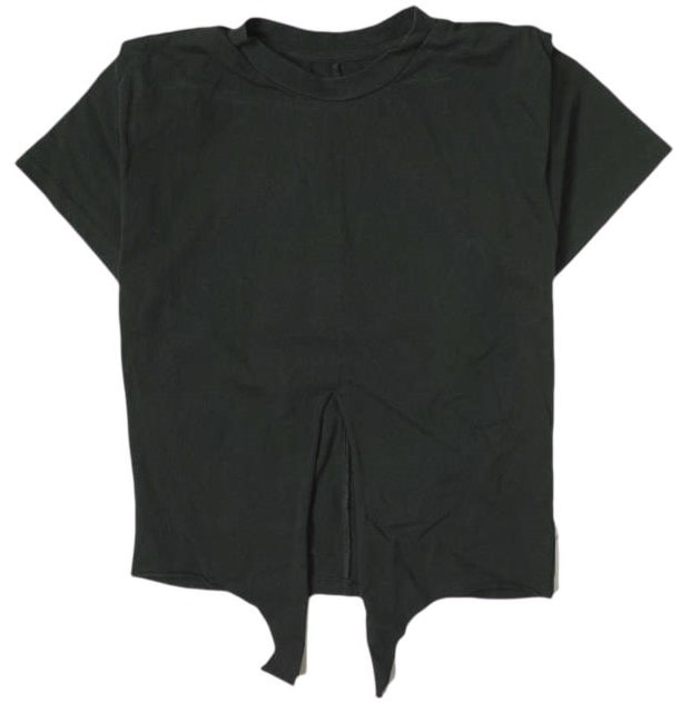 ISABEL MARANT イザベルマラン ポルトガル製 BELITA コットンクルーネックプルオーバー リボンヘム Tシャツ 78-03-02-03002 XS ブラック 半袖 トップス g18821