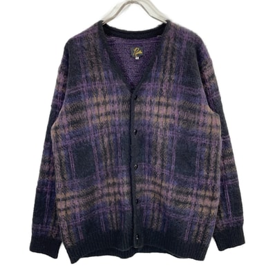 ニードルズ NS1505 チェック モヘアニット オーバーカーディガン M