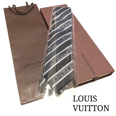 ☆美品☆LOUIS VUITTON モノグラム ネクタイ(ブラックグレー)